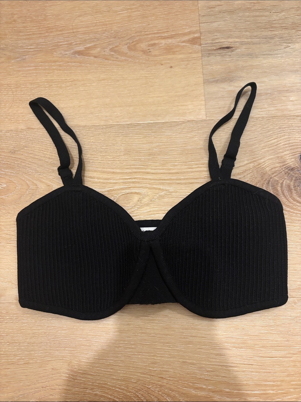 Aritzia Black Ribbed Bralette